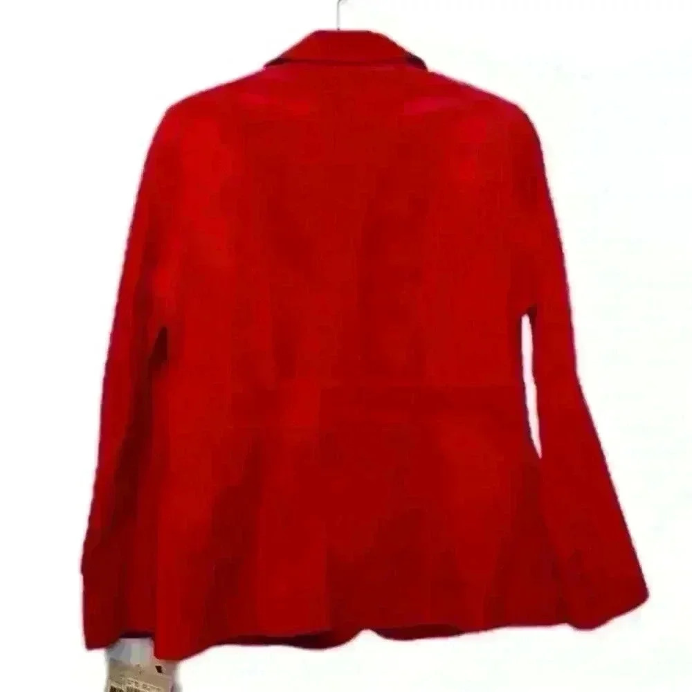 Liz Claiborne Pink Suede Leather Blazer Fully Lined Pockets Med Retail $249 - Picture 7 of 11